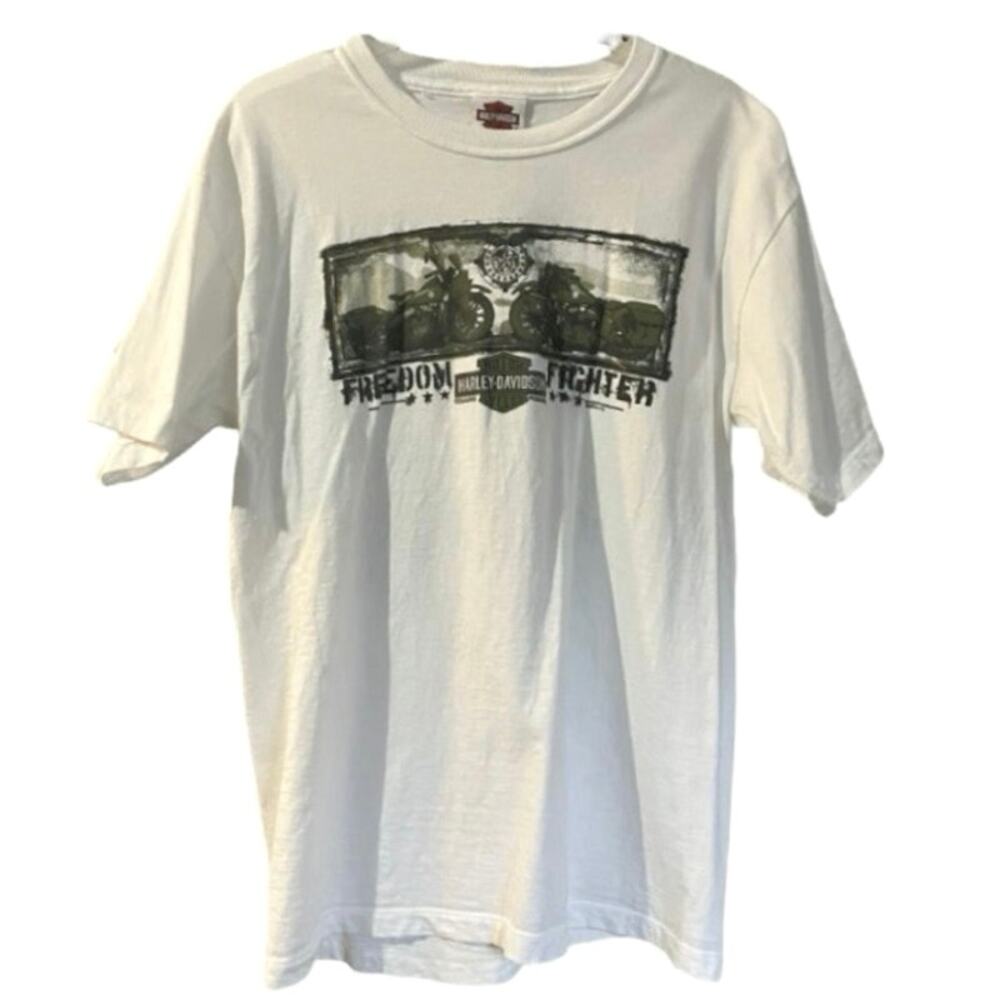 Harley Davidson Doha QATAR Men's White Short Sleeve Cotton T-Shirt | Size Medium